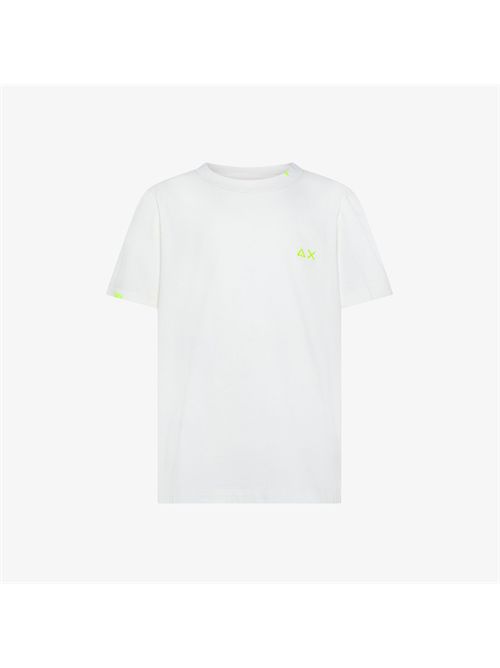 T-shirt in jersey di cotone bianco panna SUN 68 | T36347/31